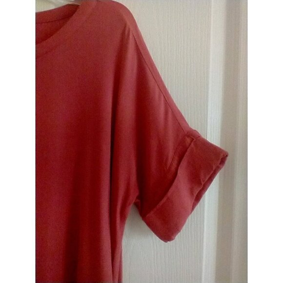 Madewell Shift Dress Short Deep Rose Side Buttons Cuffed Sleeves Pockets - Small - Picture 3 of 8